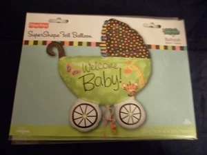 Cochecito verde de bienvenida bebé con globo de papel de aluminio divertido novedad XL 28x31 ~ Regalos gratis fiesta - Imagen 1 de 2