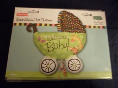 Fun Novelty Foil Balloon Baby Shower Welcome Stroller XL 28x31 Extra Gift Party - Image 1 of 2