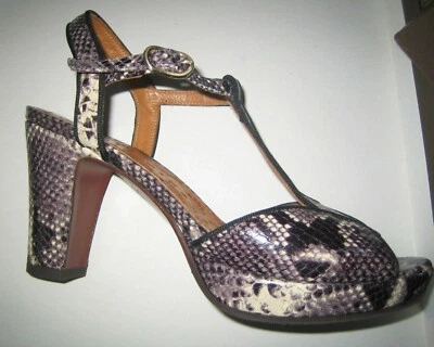 SANDALIAS DE PLATAFORMA CHIE MIHARA VINTAGE DE CUERO ESTAMPADO PITÓN GRIS 36,5 ESPAÑA Foto 1 de 4