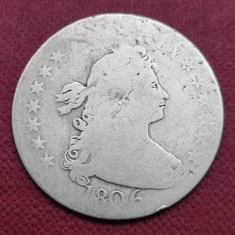 1806 Draped Bust Quarter 25c Circulated VG RARE #44578 Cover
