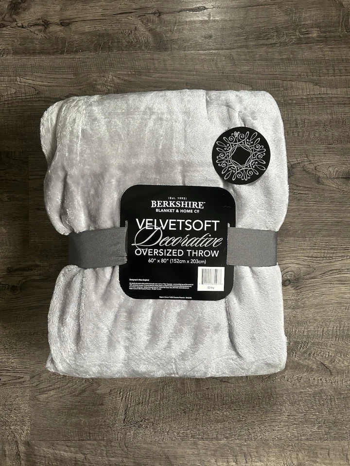 Berkshire Velvetsoft Decorative Throw Oversized 60"X80" Dark Gray