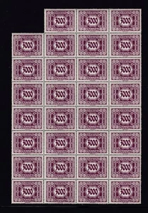 AUSTRIA,1922,franqueo a pagar 3000 K bonita hoja de 36,MNH - Imagen 1 de 2