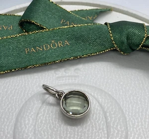 Pandora Silver Green Amethyst Faceted Pendant Charm #390173GAM Authentic Ale - Picture 1 of 7