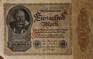Reichsbanknote 1000 Mark mit Stempel 1 Milliarde Mark aus 1922 mit Geschenk dazu - Bild 1 von 2