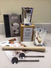 Marcellin Mint Julep Kit Silver-Plated Cups Crushed Ice Tray Muddler Spoon Straw