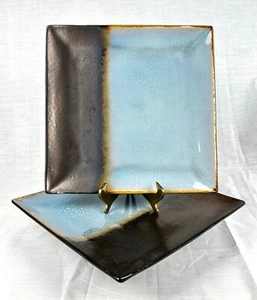 Set of Two Reactive Blue&Brown, Square, No Trim Kaidence Blue by Gibson Designs - Picture 1 of 3