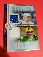 PEYTON MANNING BRETT FAVRE GAME USED JERSEY CARD 2005 UD REFLECTIONS COLTS 