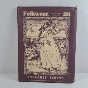 Vintage Folkwear #201 Präriekleid mit ethnischem Muster Damengröße Small – großer Schnitt - Bild 1 von 3
