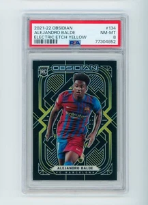 2021-22 Alejandro Balde Panini Obsidian Yellow FC Barcelona Rookie 10/10 PSA 8 - Picture 1 of 3