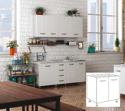 Mobile Lavello Cucina Sottolavello 80x50x85h cm Bianco BFS80KIT AZUR LINE - Immagine 1 di 3