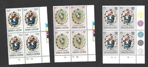 1981 Royal Wedding Crown Agents Omnibus Stamp Collection - Plate Blks of 4 - MNH - Picture 1 of 14