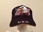 USA American Flag &amp; Eagle Embroidered Patriotic 120 Hats $3 PER HAT BlackA13 