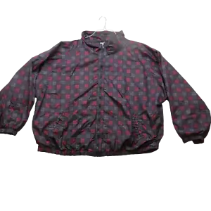 Vintage Jerzees Jacket Mens 3X Plaid Full Zip Lightweight Windbreaker 90s - Picture 1 of 20