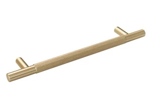 Eclipse KNURLED Cabinet Cupboard T Bar Handles & Pull Knobs in SATIN BRASS - Picture 1 of 5