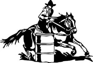 Barrel Racing Cowgirl Girl Rodeo Horse Car Truck Window Wall Vinyl Decal Sticker - Picture 1 of 2