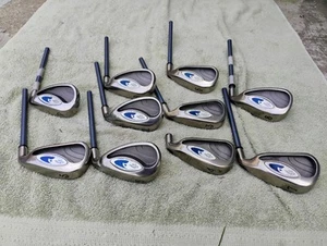 CALLAWAY HAWKEYE TUNGSTEN INJECTED TITANIUM IRON SET CLUB HEADS ONLY 3-9 L P S - Picture 1 of 4