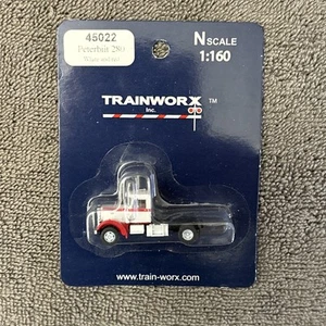 Trainworx 44022 N Scale Peterbilt 280 White & Red Owner Operator Truck  - Picture 1 of 4