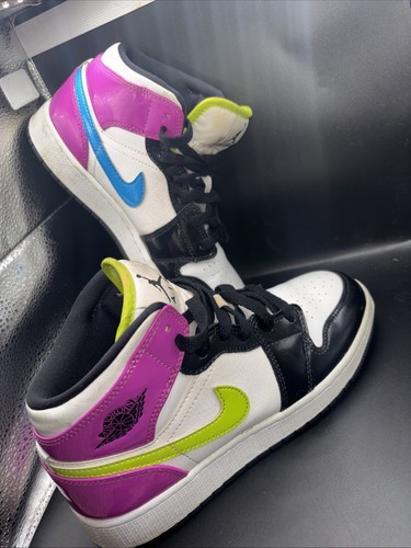 Nike Air Jordan 1 Mid Se Gs Cyber Active fucsia taglia 5 anni (solette mancanti)
