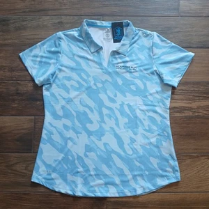 Scales Polo Womens Extra Large Blue Camo Golf Wicking Performance Hunters Run - Picture 1 of 9