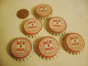 Tappi bottiglia pop soda retro sughero vintage x6 bottiglia ACE HIGH di Bemidji Minnesota! - Foto 1 di 4