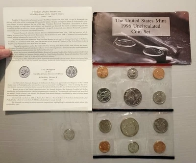 1996 US MINT SET 11 Coin P&D UNCIRCULATED w/ 1996 W WEST POINT DIME ☆☆ L@@K 👀 ☆ - Image 1 of 4