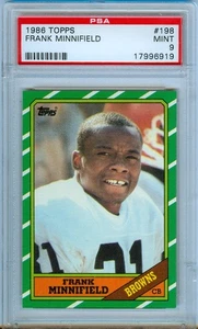 1986 Topps #198 Frank Minnifield RC PSA 9 - Browns Rookie - Imagen 1 de 2