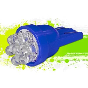 T10 194 168 501 W5W BLUE INTERIOR DOME WEDGE LIGHT BULB W/7-3MM LED UPGRADE - Foto 1 di 1