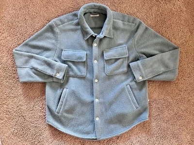 Size L fits XL - Standard Cloth Urban Outfitters Fleece Shirt Jacket Blue New - Image 1 of 4