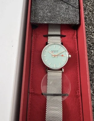 Mondaine MSE.35140.SM Watch evo 2 SBB 35mm Swiss made turquoise dial  - Image 1 of 4