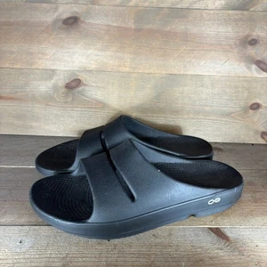 Oofos Ooahh Slide Herren Gr. 10 Schuhe Schwarz Slipper Komfort Erholung Sandalen - Bild 1 von 8