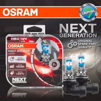 2x HB4 +150% Headlight OSRAM Night Breaker LASER NEXT GENERATION Bulbs LOW BEAM - Image 1 of 4