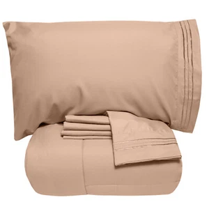 Luxury 5 Piece Bed-In-A-Bag Down Alternative Comforter & Sheet Set 12 Colors - Picture 1 of 17