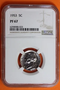 1953 Proof NGC PF67 Jefferson Nickel 5c #B37926 - Picture 1 of 2
