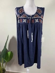 Caslon Womens Solid Blue Sleeveless Top, Size 3X - Picture 1 of 7