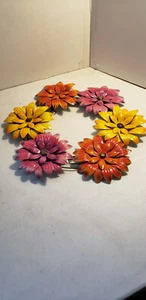 Hand Crafted Metal Flowers Wreath 17" - Picture 1 of 5
