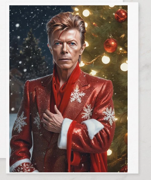 David Bowie - Christmas Card - xmas Card Art funny - CHOOSE SIZE