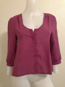 NEW CLASSY DRESSY BLOUSE CROP SHIRT TOP OPEN BACK LACE INSERT BOHO XS - Picture 1 of 10