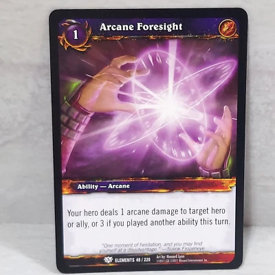 World Of Warcraft War Of The Elements Arcane Foresight 48/220 TCG Card - Image 1 of 2