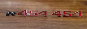 454 Fender Emblem Pair Red 70 71 72 Chevelle El Camino emblems 73 74 75 Corvette - Picture 1 of 4