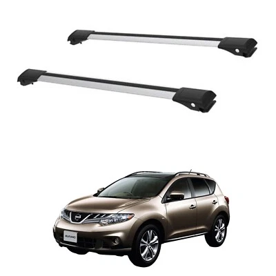 Juego de barras transversales para portaequipajes de techo para Nissan Murano Z51 MK2 2009-2014 juego gris Foto 1 de 4