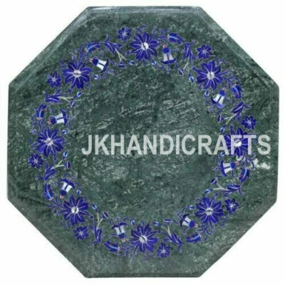 12" x 12" Green Marble top Table Semi Precious Antique Floral Work Home Decor - image 1 of 3