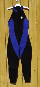 Size 11/12 Body Glove Womens Black/Blue Wetsuit, Long Jane Half Zip Knee Pads - Picture 1 of 12