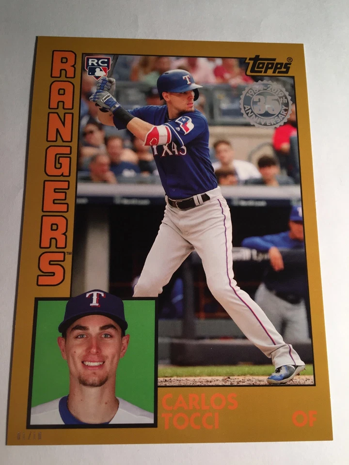 2019 Topps Rookies 1984 Jumbo 5x7 Carlos Tocci Rangers RC CT 01/10 - Image 1 of 1
