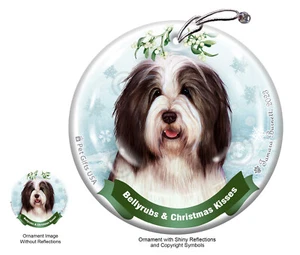 Bellyrubs & Kisses Ornament - Black and White Bearded Collie 026C - Picture 1 of 1