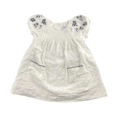 Lindo Vestido Mayoral 12 Meses Bebé Verano Blanco con Azul Floral Bordado Calado Foto 1 de 4