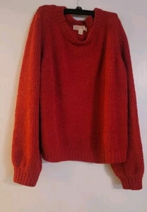 Michael Michael Kors Langarm Pullover Rot Metallic Rundhals  - Bild 1 von 12