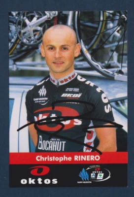 CYCLISME carte cycliste CHRISTOPHE RINERO équipe OKTOS Saint Quentin Signée - Photo 1/2