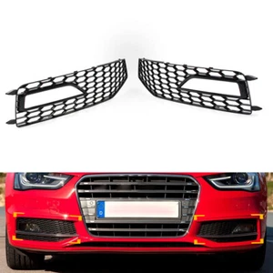 2x Honeycomb Front Bumper Fog Light Grille Cover For Audi A4 B8.5 S-line S4 RS4 - Bild 1 von 11