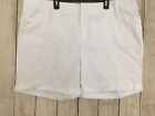 INC International Concepts White Cotton/Spandex Stretch Cuffed Shorts Size 24W