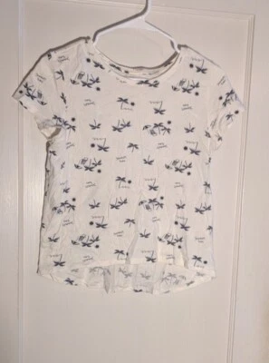 Girls "Old Navy" Off White and Navy Summer Theme High/Low T-shirt in Size XXL 18 - Image 1 of 4